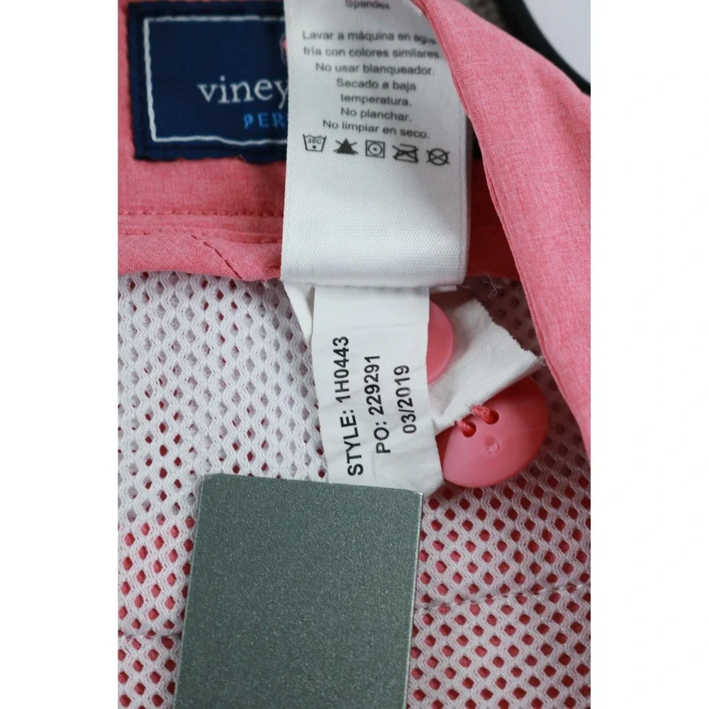 Vineyard Vines Performance Shorts Mens 33 Pink 1H0443 Stretch Golf Flat Front